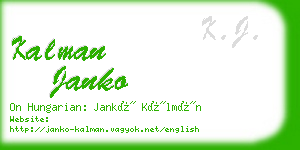 kalman janko business card